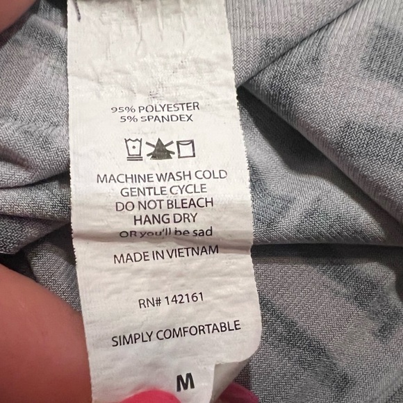 Lularoe Irma hi low scoop neck tunic top gray black stripe pullover medi… - Picture 6 of 8